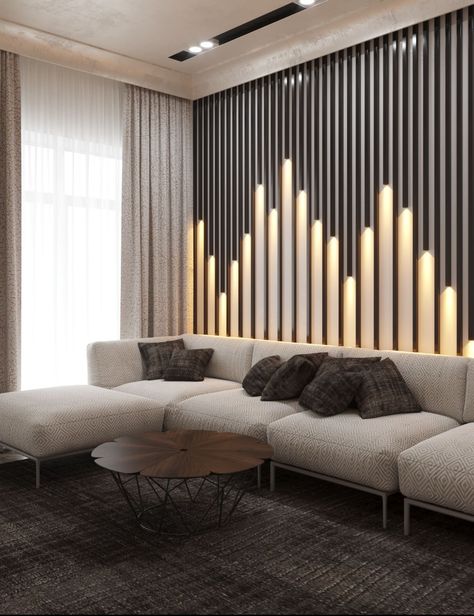 Wall Paneling Ideas Living Room, Drawing Room Wall Design, Shutter Design, Tv Fal, Drawing Room Design, Drawing Room Interior, Wall Panel Design, Living Room Partition Design, Interior Wall Design