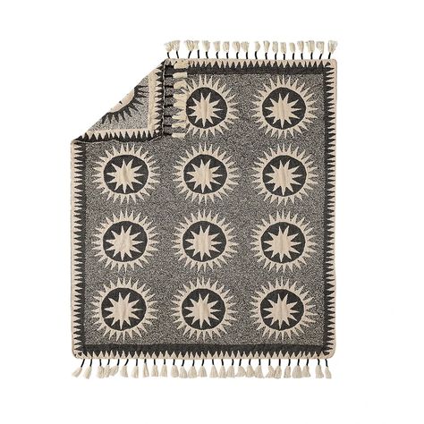 Radiate Positive Energy, Justina Blakeney, Chenille Throw, Blanket Black, Knit Throw Blanket, Plush Throw Blankets, Woven Throw, Cream Background, Knitted Throws