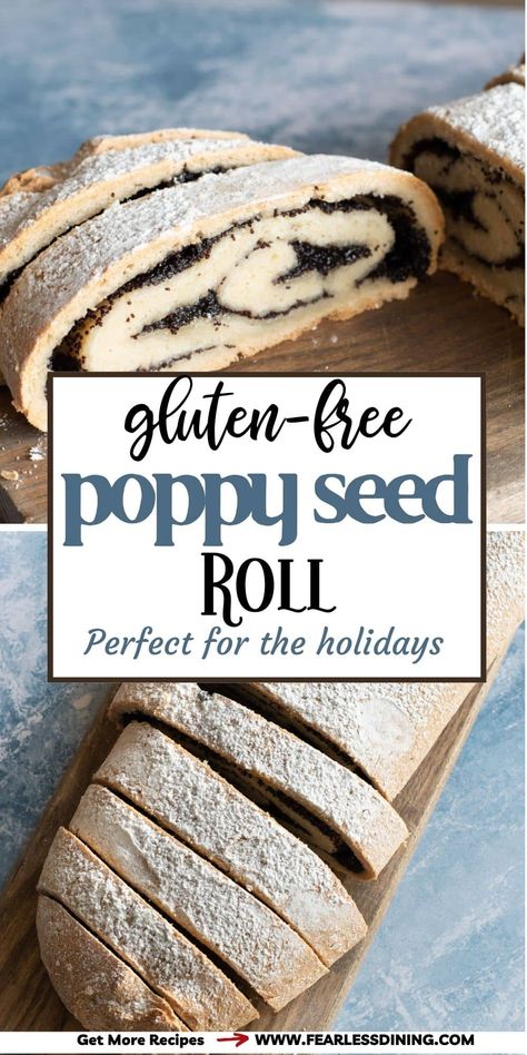 This Poppy Seed Roll is a gluten free version of the beloved family recipe. You will love this gluten free poppy seed roll version because it combines the flavors of sweet yeast dough and rich poppy seed filling. Makový závin is a traditional Czech dessert and can be called a poppy seed roll, cake, or bread. Gluten Free Poppy Seed Roll, Gluten Free Polish Desserts, Sweet Yeast Dough, Whoopi Pies, Poppy Seed Roll, Gf Cake, Poppy Seed Filling, Gluten Free Pantry, Gf Sweets