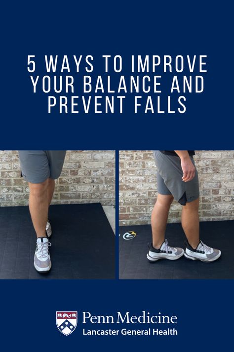 Having good balance allows you to control and maintain your body’s position comfortably, and as you age, reduce your chance of suffering a fall. The exercise program below helps you improve leg strength and your sense of proprioception (knowing where your body is in space). You can do these five exercises in about 10 minutes. Start when you’re younger to stay safe as you age! Balance Workout Exercises, Fall Prevention Exercises, Ankle Exercises, Spine Health, Exercise Program, Improve Metabolism, Fall Prevention, Stay Young, Health Risks