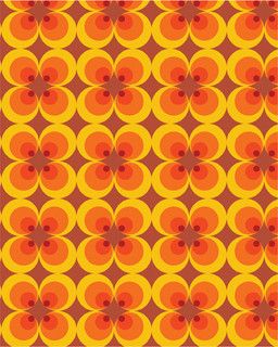 70s pattern by s.casper, via Flickr 60s Wallpaper, 60s Patterns, Deco Retro, Motif Vintage, Retro Fabric, Retro Wallpaper, Pretty Patterns, 70s Retro, Orange And Yellow