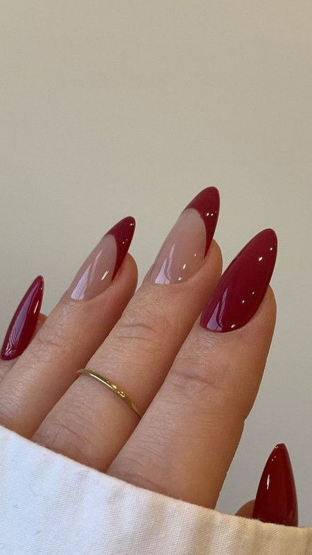 #pinterest Autumn Nails Red Wine, Almond Nails Red, Red Gel Nails, Thanksgiving Nail Designs, Wine Nails, Thanksgiving Nail, 2024 Nails, September Nails, Nail Color Trends