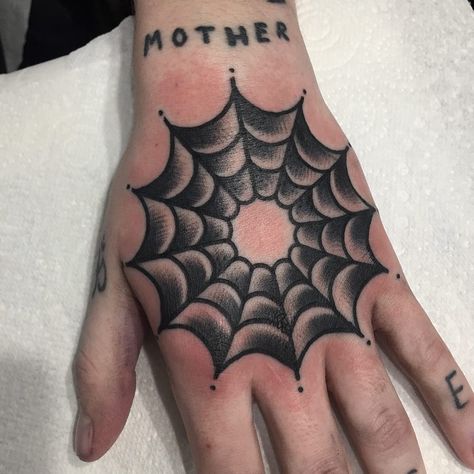 Trad Tattoo Spider Web, Traditional Web Tattoo, Traditional Spiderweb Tattoo, American Traditional Spider Web, Spiderweb Tattoo Shoulder, Spiderweb Hand Tattoo, Spiderweb Shoulder Tattoo, Spiderweb Tattoo Traditional, Traditional Spider Web Tattoo