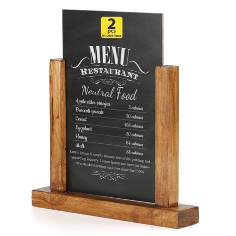 Arrives by Fri, Feb 23 Buy M&T Displays Contemporary Desktop Menu Holder with Chalkboard, Portrait Table Top Sign Holder, Ad Frame for Restaurant, Store, Office, Wedding, Party, Event (2 Pack) (Dark Wood, 5.5x8.5) at Walmart.com Diy Table Top, Menu Holders, Chalk Pens, Liquid Chalk, Sign Holder, Party Event, Beech Wood, Wood Colors, Dark Wood