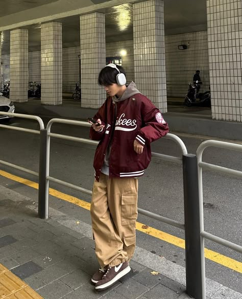 Aesthetic Guy Outfits, Korean Street Fashion Men, Baggy Fashion, Guys Fashion Casual, Guy Fits, Trendy Boy Outfits, Men's Outfits, Baggy Clothes, Street Fashion Men Streetwear