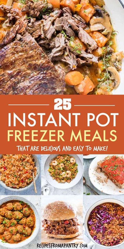 Ready to make your meal prep even easier?! Each and every one of these 25 Instant Pot Freezer Meals (plus a bonus freezable dessert!) is packed with flavour. And thanks to the wonder that is the Instant Pot, each one is quick and easy to make, and even easier to freeze, reheat and serve when needed. #instantpot #instantpotrecipes #pressurecooker #pressurecookerrecipes #instantpotfreezermeals #mealprep #freezermeals #easyinstantpotrecipes Meals You Can Freeze, Crockpot Meal Prep, Instant Pot Freezer, Instant Pot Freezer Meals, To The Wonder, Ready Meals, Freezer Friendly Meals, Freezable Meals, Freezer Meal Planning