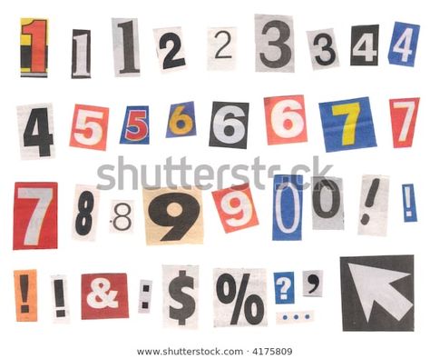 Number Cutouts, Letras Cool, Word Collage, Yearbook Themes, Stickers Design, Bullet Journal Aesthetic, Scrapbook Stickers Printable, White Stock, Bullet Journal Doodles