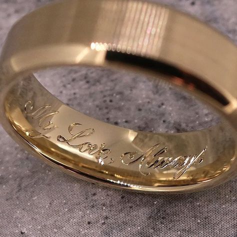 Engraved Rings For Him Gold, Wedding Ring For Husband, Wedding Rings With Engravings, Men’s Wedding Ring Aesthetic, Classy Men’s Wedding Rings, Men Wedding Rings Engraved, Wedding Rings Guys, Wedding Band For Groom, Guys Engagement Rings