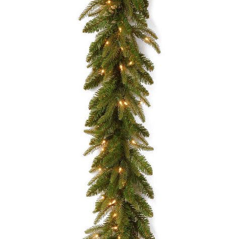 NATIONAL TREE CO National Tree Co. Downswept Douglas Feel Real Indoor/Outdoor Christmas Garland #affiliatelink Outdoor Christmas Garland, Outdoor Garland, Pre Lit Garland, Frasier Fir, Artificial Christmas Garland, Artificial Garland, Holiday Garlands, Real Tree, Light Garland