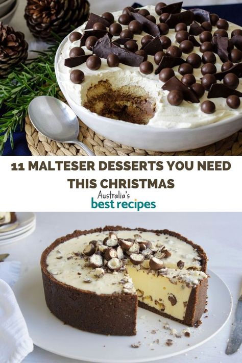 Malteaser Christmas Pudding, Christmas Desserts Cakes, Malteser Cake, Maltese Recipes, Australia Food, Popular Desserts, Cream Desserts, Christmas Pudding, Xmas Food