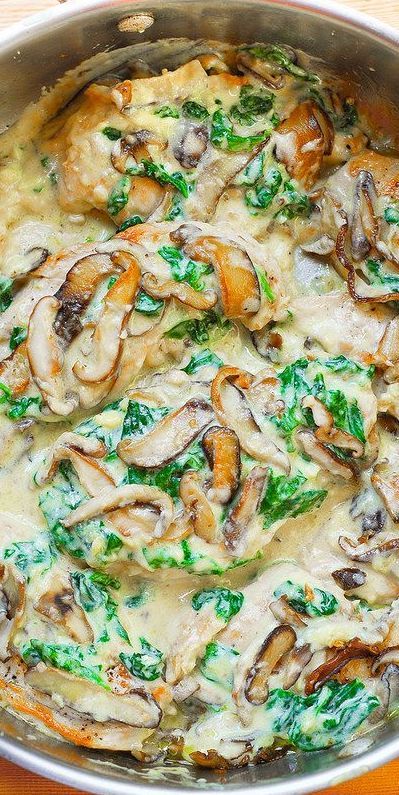 Rotisserie Chicken Mushroom Recipes, Rotisserie Chicken Spinach Recipes, Rotisserie Chicken And Mushroom Recipes, Chicken With Spinach And Mushrooms, Recipe With Chicken Breast, Chicken Spinach Mushroom, Spinach And Mushrooms, Recipe With Chicken, Chicken Mushrooms