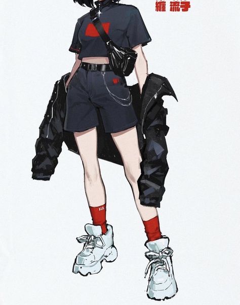 Sporty Character Design Male, Anime Sport Outfit, Outfits Character Design, Inazuma Oc, Athlesuire Outfit, Miraculous Outfits, Tomboy Drawing, Outfit Tomboy, Infinity Clothing