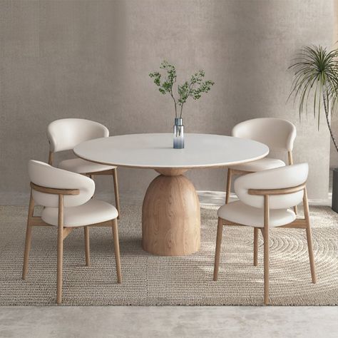 5 - Piece Pedestal Dining Set Colour Furniture, Color Furniture, Dining Table Chair, Round Dining Set, Nate Berkus, Kitchen Dining Sets, Table Chair, Table Seating, Design Minimalista