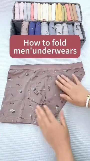 How To Folding on Instagram: "How to fold men’s underwears🤣#storagebox #underwears #folding #LifeHack" Fold Bath Towels, How To Fold Bath Towels, Folding Fitted Sheets, How To Fold, Folding Clothes, Smart Storage, Clothing Hacks, Storage Solutions, Bath Towels