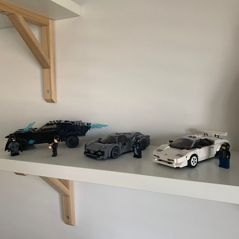 Guy Desk Ideas, Lego Car Room Decor, Lego Aesthetic Room, Batman Room Aesthetic, Car Room Decor Aesthetic, Aesthetic Lego Room Decor, Car Inspired Room, Lego Room Aesthetic, Lego Decorations Room Aesthetic