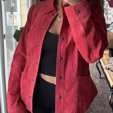 Red suede jacket with buttons and pockets - super... - Depop Red Suede Jacket, Gorgeous Engagement Ring, Red Suede, Suede Jacket, Engagement Ring, Super Cute, Ring, Red