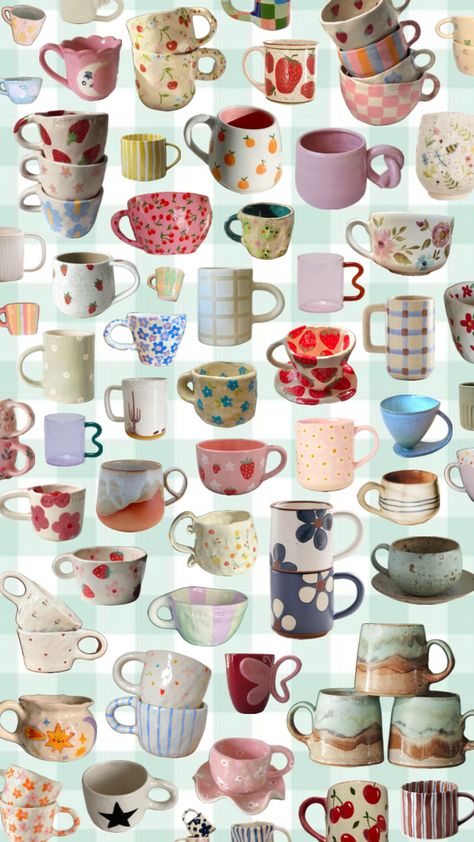 Ceramic Cafe, Diy Pottery Painting, Home Coffee Bar, Diy Ceramic, Diy Cups, Clay Mugs, Diy Pottery, Ceramics Ideas Pottery, Diy Clay Crafts