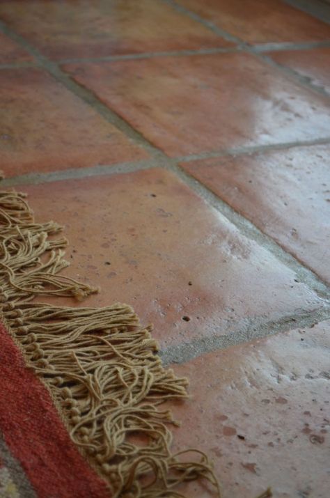 Terracotta Tile Sunroom, Terracotta Floor Dining Room, Terra Cotta Floors Color Schemes, Terracotta Floor Tiles Kitchen, Sunroom Tile Floor, Terracotta Pavers, Tile Mudroom, Terra Cotta Floor Tile, Walnut House