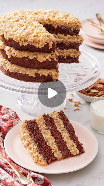 John Kanell on Instagram: "This decadent German Chocolate Cake is a MELT-in-your-mouth, delicate chocolate cake with the most amazing coconut pecan frosting ever. It’s truly the perfect cake and I will be making it again in a few days for Brian’s Birthday! Recipe up on the blog! 👉 link in bio👈 #preppykitchen #baker #recipevideo" John Kanell, Pecan Frosting, Coconut Pecan Frosting, Preppy Kitchen, Coconut Pecan, German Chocolate Cake, Sweets Cake, German Chocolate, Perfect Cake