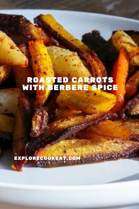 A white dish containing roasted carrots seasoned with Berbere spice. Berbere Recipe, Berbere Spice, Sweet Carrots, Spiced Carrots, African Cooking, Vegetable Side Dishes Recipes, Side Dishes Recipes, Carrot Recipes, Meal Prep Bowls