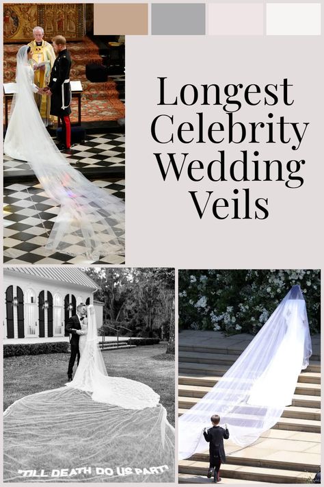 The Longest Veils Worn by Celebrities.
There have been a plethora of celebs who have opted for all the drama that a really long veil gives. Here are just a few of our faves. Long Lace Veil, Wedding Veil Styles, Celebrity Brides, Long Veil Wedding, Celebrity Bride, Veil Length, Cathedral Length Veil, Veil Styles, Short Veil