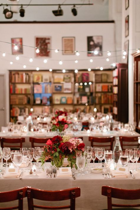 Bookstore Wedding Reception, Library Wedding Aesthetic, Nyc Bookstore, Bookstore Wedding, Bookish Wedding, Societal Pressure, Artsy Wedding, Funky Aesthetic, Book Themed Wedding