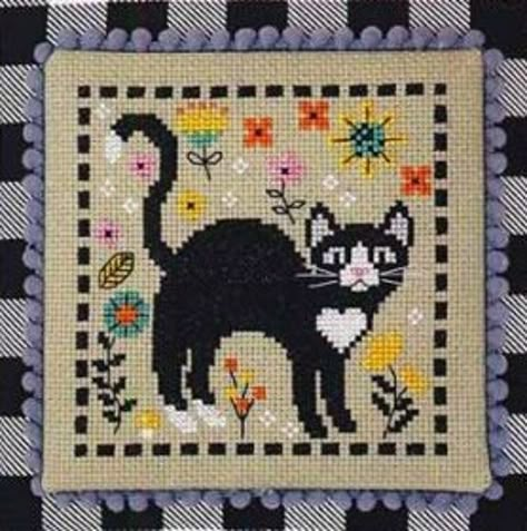 Cat Came Back by Tiny Modernist Counted Cross Stitch Pattern/Chart Stitch count is 66h x 66w Black Cat Cross Stitch Pattern, Black Cat Cross Stitch, Cat Cross Stitch Pattern, Cross Stitch Tree, Cat Cross Stitch, Pixel Pattern, Diy Cross Stitch, Simple Cross Stitch, Cross Stitch Chart