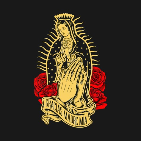 Virgin Mary Art, Mexican Culture Art, Virgin Of Guadalupe, Our Lady Of Guadalupe, Lady Of Guadalupe, Chicano Art, Mexican Culture, Black And White Prints, Mother Mary