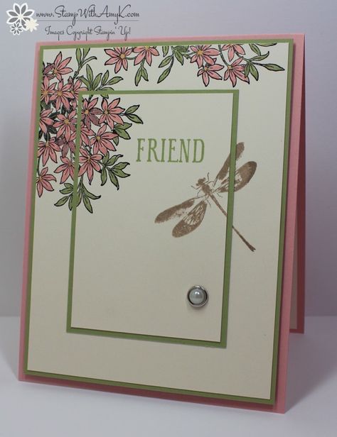 Triple Time Stamping, Artistic Cards, Dragonfly Cards, Card With Flowers, Friend Cards, Dragonfly Dreams, Blushing Bride, Crumb Cake, Making Greeting Cards