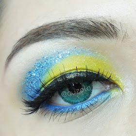 Rainbowdorable by Auzola | Indonesian Beauty Blogger: EOTD: Inside Out "Joy" Eye Makeup (With Tutorial) Minion Eye Makeup, Joy Makeup Inside Out, Disney Eye Makeup, Minions Eyes, Inside Out Joy, Disney Inspired Makeup, Theater Makeup, Disney Eyes, Nyx Jumbo Eye Pencil