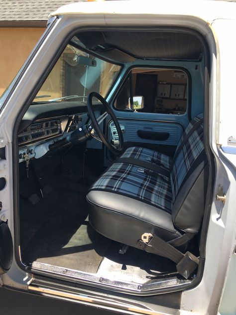 1968 Ford F100 Interior 1972 Chevy Truck C10 Interior, F100 Interior Ideas, F100 Interior, 1968 Ford F100, Ford F150 Interior, Best Trucks, Ford Crew Cab, 1979 Ford Truck, Car Interior Upholstery