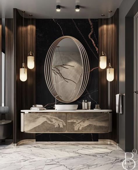 Cinema Room Design, Unique Bathroom Mirrors, Basin Counter, Decorative Bathroom Mirrors, Small Bathroom Mirrors, Bathroom Mirror Design, Elegant Bathroom Design, Washbasin Design, Bathroom Decor Luxury