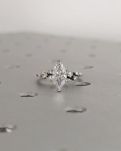 Marquise Moissanite Ring Vintage Moissanite Engagement Ring White Gold Unique Snowdrift 6 Prong Engagement Ring Diamond Wedding Ring for Her - Etsy Israel Marquise Wedding Band Set Vintage Style, Marquise Engagement Ring White Gold, Vintage Marquise Engagement Ring, 6 Prong Engagement Ring, Engagement Ring Types, Women Images, Moissanite Engagement Ring White Gold, Diamond Centerpiece, Vintage Diamond Engagement Ring