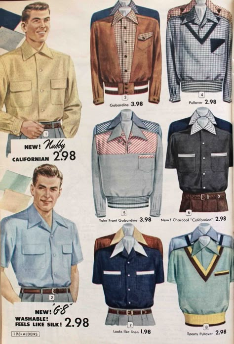 Men's 1950s Clothing History: Casual Fashion 1950s Mens Clothing, 1950s Casual, 1950s Mens Fashion, 1950s Clothing, 1950s Mens, 1950s Outfits, Design Moda, Look Retro, Fashion 1950s