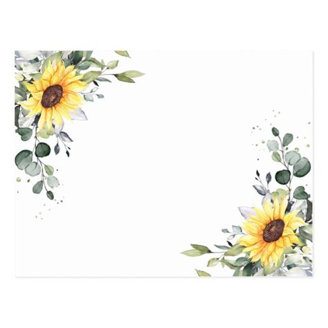 Sunflowers And Eucalyptus Wedding, Sunflower With Eucalyptus, Sunflower Invitations Templates, Wedding Invitation Sunflower, Sunflower Template Invitation, Bridal Shower Cards, Modern Invitation, Weeding, Party Hats