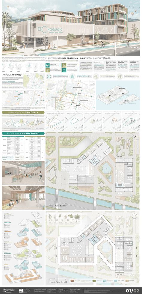 Architectural Thesis, Masterplan Architecture, Architecture Design Presentation, Presentation Board Design, College Architecture, Architecture Blueprints, Hospital Architecture, Architectural Presentation, Architecture Portfolio Design