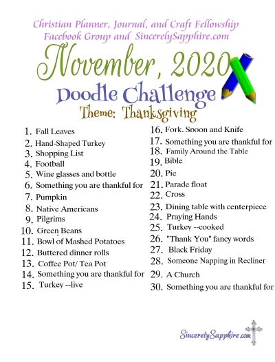 Doodle Challenge for November, 2020 -Thanksgiving | Sincerely, Sapphire Doodles Sketchbooks, August Ideas, Super Drawing, Doodle Challenge, Art Journaling Supplies, Creativity Ideas, Drawing Doodles, Resurrection Day, Christian Planner