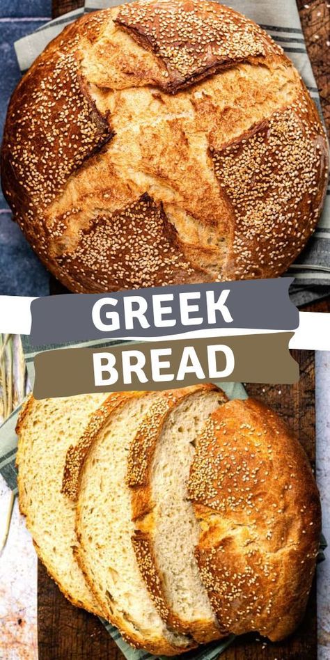 Rustic Bread Loaf, Traditional Bread Recipe, Greek Easter Bread, Greek Bread, Greek Village, Holiday Bread, Artisan Bread Recipes, Cooking Bread, Bread Shaping