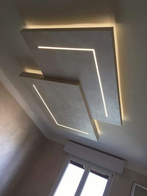 Controsoffitto cartongesso Decorative Ceiling Panels, Gypsum Ceiling Design, Simple Ceiling Design, False Ceiling Bedroom, New Ceiling Design, False Ceiling Living Room, Interior Ceiling Design, Pop False Ceiling Design, Pop Ceiling Design