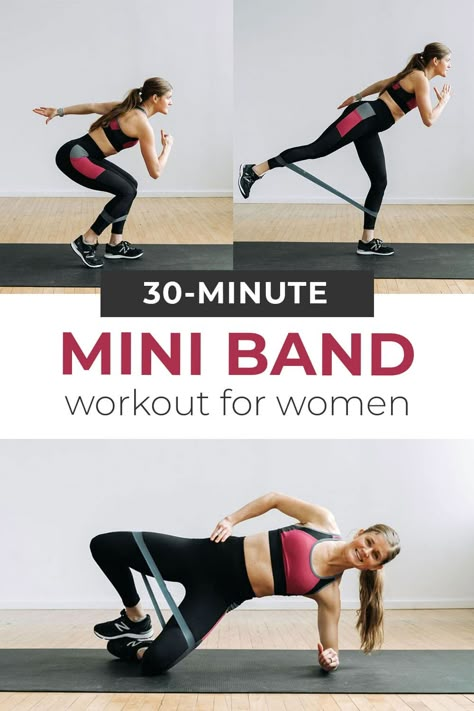 Want to build a booty and tone your legs? Add this 30-minute resistance band leg workout to your weekly workouts. This leg band workout sculpts your glutes, thighs and quads in just 30 minutes at home. The resistance band adds an extra burn to some of the best lower body exercises for women. Build a booty while strengthening, tightening, and toning every leg muscle with this quick and efficient lower body workout! Resistance Band Workout Legs Exercise, Lower Body Band Exercises, Mini Resistance Band Workout, Resistance Band Quad Exercises, Best Lower Body Exercises, Leg Bands Workout, Leg Exercises With Bands, Lower Body Band Workout, At Home Band Workouts For Women