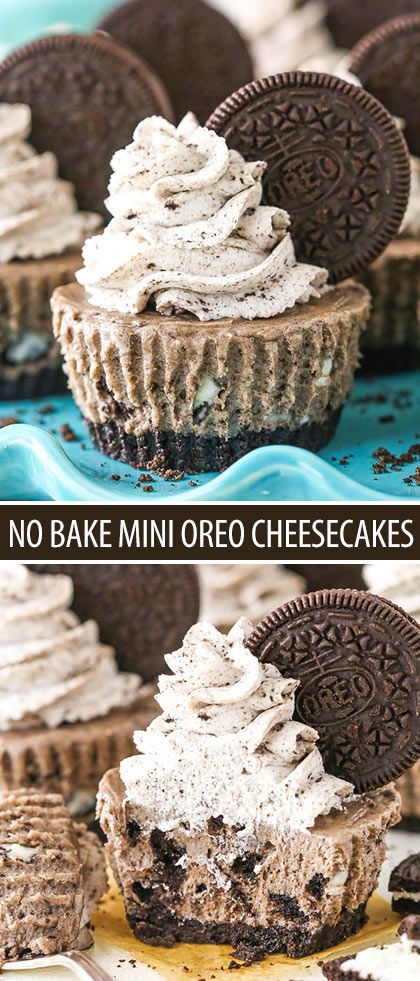 Oreo Cheesecake Filling, Oreo Cheesecake Cupcakes, No Bake Cheesecake Filling, Mini Oreo Cheesecake, Mini Cheesecakes Easy, No Bake Oreo Cheesecake, German Desserts, Dessert Parfait, Chips Ahoy