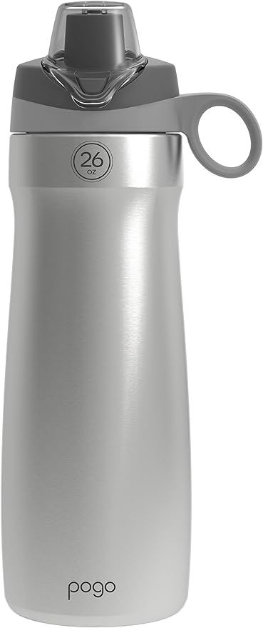 Amazon.com: Pogo Vacuum Insulated Stainless Steel Water Bottle with Leak Proof Chug Lid and Silicone Carry Loop, Grey, 26 oz : Home & Kitchen Insulated Stainless Steel Water Bottle, Stainless Steel Bottle, Bottle Design, Steel Water Bottle, Stainless Steel Water Bottle, Leak Proof, Steel Water, Water Bottles, Home Kitchen