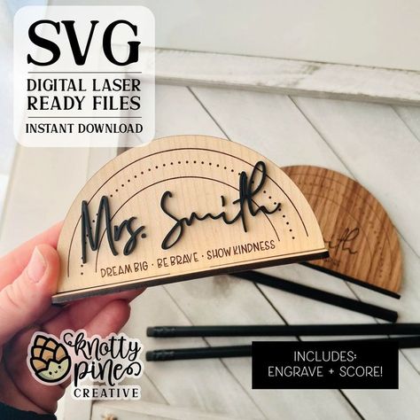 Create an inspiring classroom environment with motivational laser-cut teacher signs! Daycare Provider Gifts, Caregiver Gifts, Svg Rainbow, Teacher Valentine Gifts, Laser Cut Wood Crafts, Laser Ideas, Laser Engraved Ideas, Teacher Signs, Laser Cut Wood