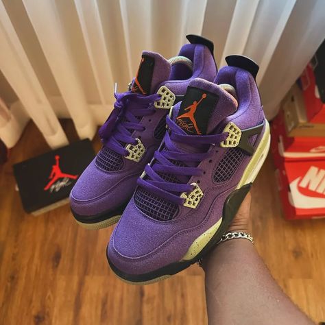 The Nike Air Jordan 4 retro canyon purple was designed to fit everyday wear, with a cushioned midsole for comfort. Size: 40-46 Link in bio to shop #thehypestrikeng Jordan 4 Retro Canyon Purple, Nike Air Jordan 4 Retro, Nike Air Jordan 4, Jordan 4 Retro, Air Jordan 4, Air Jordan 4 Retro, Nike Air Jordan, Air Jordan, Air Jordans