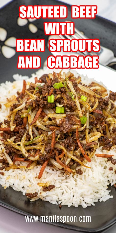 Ground Beef And Brussel Sprouts, Recipes With Bean Sprouts, Beef With Bean Sprouts, Korean Food Side Dishes, Bean Sprout Recipes, Korean Ground Beef, Coconut Aminos, Korean Beef, Sprout Recipes