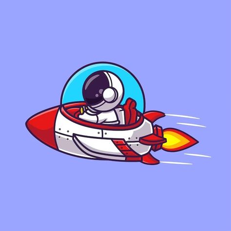 Catalyststuff | Freepik Cute Spaceship, Spaceship Cartoon, Rocket Illustration, Cartoon Spaceship, Rocket Cartoon, Illustration Science, Food Vector, Cute Astronaut, Vector Icons Illustration