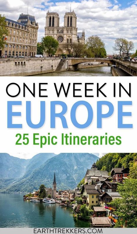 If you are planning a 7 day Europe itinerary, we have lots of ideas for you. Best way to spend one week in Europe, 25 detailed itineraries. Luxury Travel | Ultimate Destinations | Traveling the World | Europe Travel Photography | Dream Vacation | Wanderlust | Travel Escape | Explore Destination | Europe Aesthetics | Travel To Europe | European Destinations 1 Week Europe Itinerary, 7 Days In Europe Itinerary, One Week In Europe, Europe Travel Itinerary, Visiting Europe, Trips In Europe, Europe Itinerary, Travelling Europe, European Travel Tips