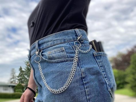 Sturdy Lightweight Wallet Chain made from aluminum chain, is a perfect accessory for that touch of practicality and functionality combined with modern aesthetic. ETSY LINK IN BIO Wallet Chain, Modern Aesthetic, Link In Bio, Wallet, Chain