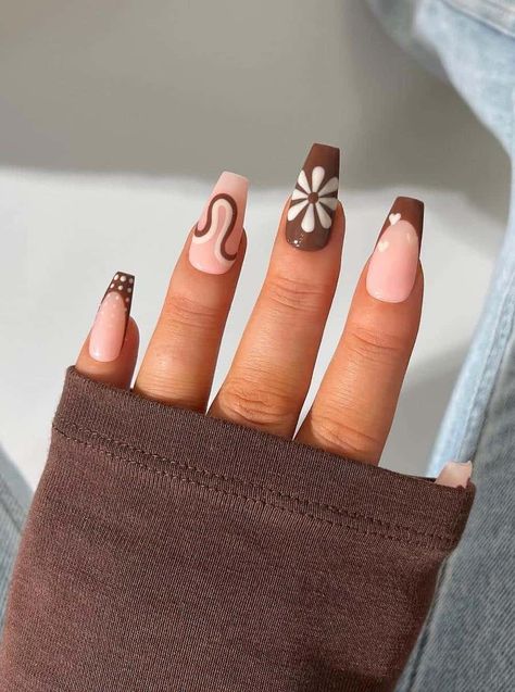 Kutek Disney, Brown Nails Design, Simple Fall Nails, Nagellack Trends, Fall Nail Trends, Fall Gel Nails, Cute Simple Nails, Cute Nails For Fall, Smink Inspiration