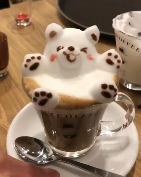 We never knew how much we wanted to drink a cup of coffee topped with a foam bear until we saw this! 🐻 ☕ Hat Coffee in Tokyo is famed for its 2D and 3D lattes. Show the barista a photo and they’ll recreate it in milk foam. What could be better than admiring adorable [...] The post Visit Japan: We never knew how much we wanted to drink a cup of coffee topped with a foam bea… appeared first on Alo Japan. Latte Art Video, Bento Ideas, Draw Anything, Coffee Latte Art, Kawaii Cooking, Cute Baking, Visit Japan, Kawaii Food, Cute Desserts